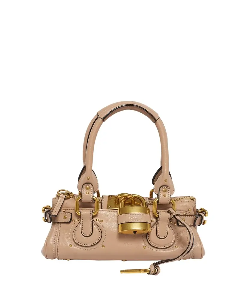 Chloe Small Paddington Padlock Shoulder Bag in Leather