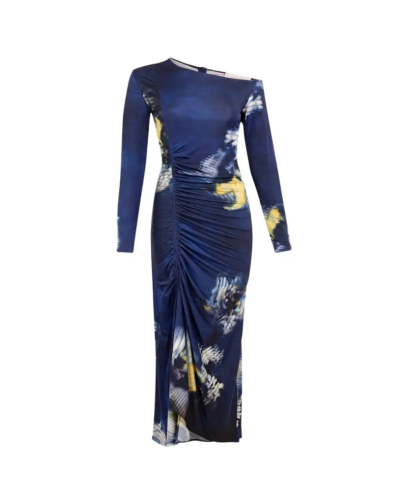 Silvia Tcherassi Ilania Off-The-Shoulder Ruched Midi Dress