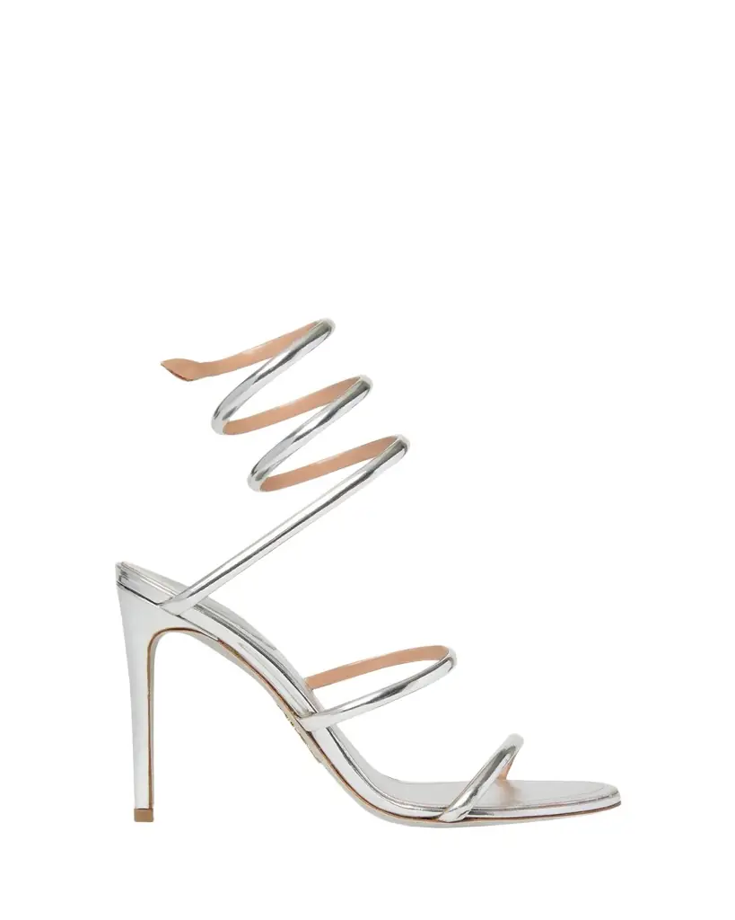 Rene Caovilla 105mm Cleo Metallic Leather Sandals