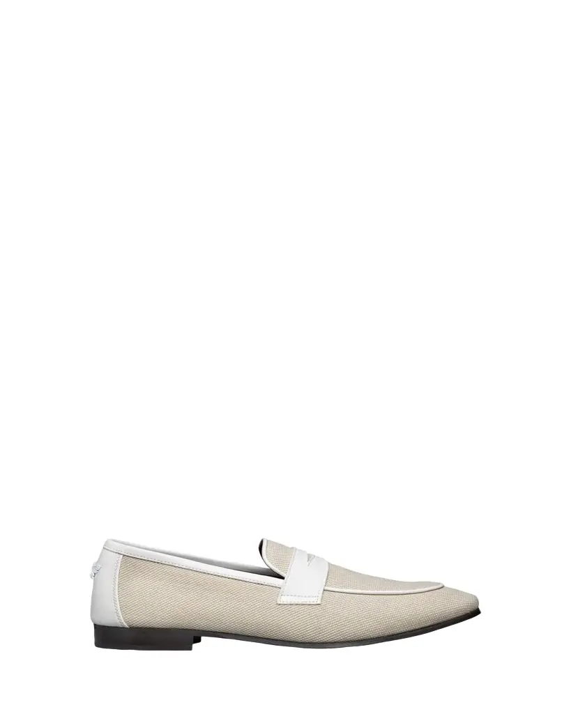 Bougeotte Linen and Leather Loafers