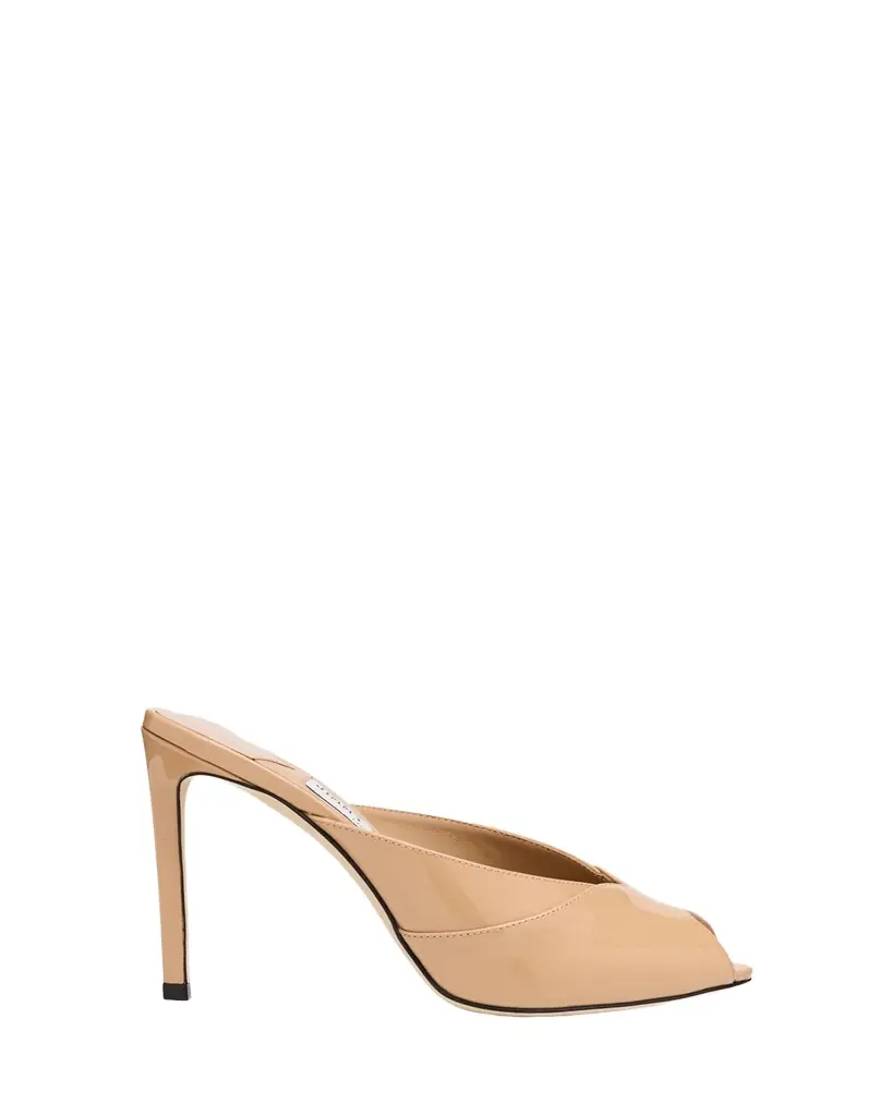 Jimmy Choo 100mm Brigitte Patent Leather Mule Pumps