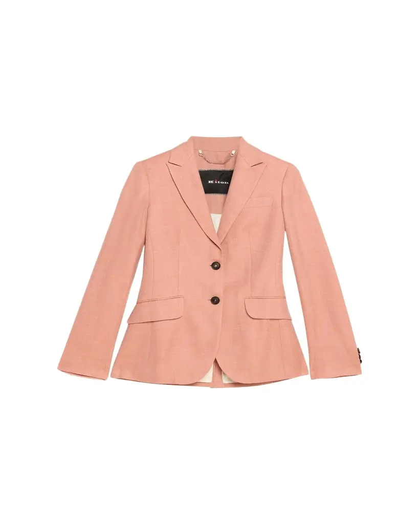 Kiton Wool-Blend Single-Breasted Blazer Jacket