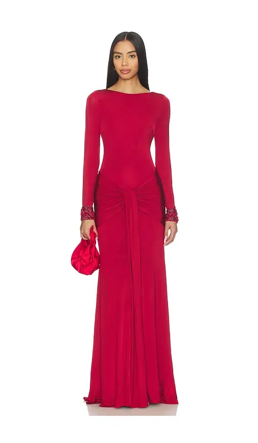PatBO Intensity Jersey Long Sleeve Gown