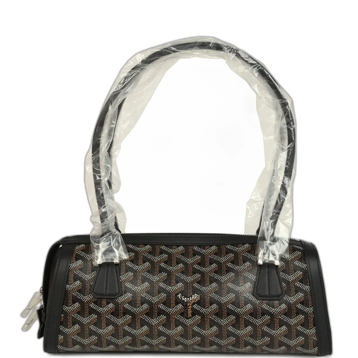 goyard Goyard Goyardine Canvas Bonbonnière Bag Black Chevroches Calfskin Palladium Hardware