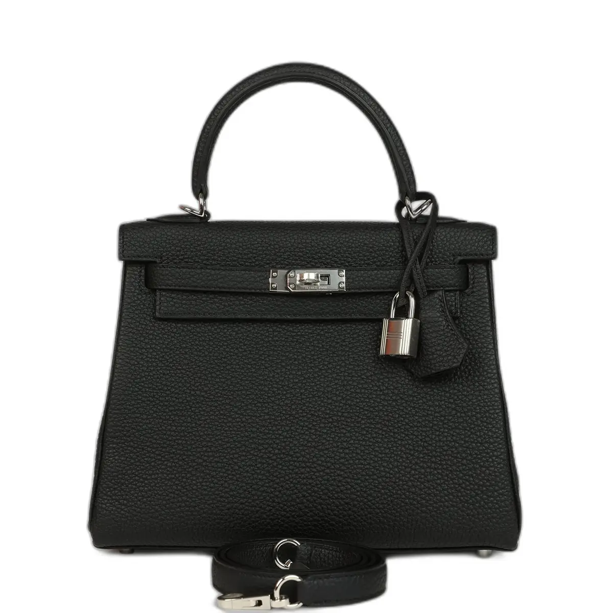 hermes Hermes Kelly Retourne 25 Black Togo Palladium Hardware