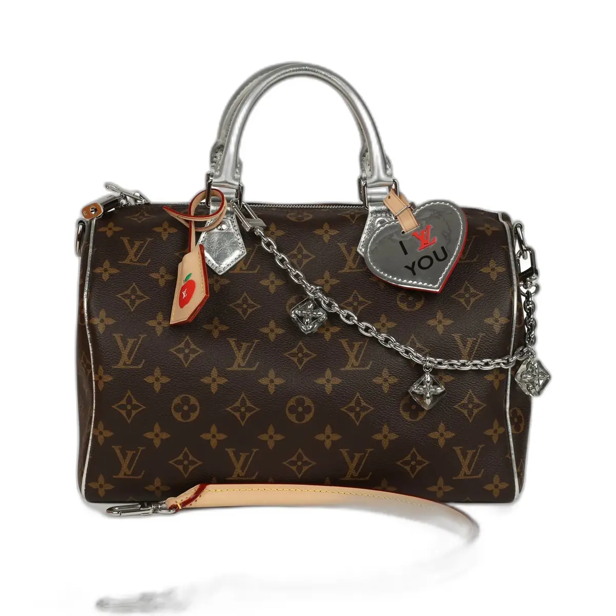 Louis Vuitton Louis Vuitton "57th Street NYC" Speedy 30 Bandouliere Brown and Silver Monogram Silver Hardware