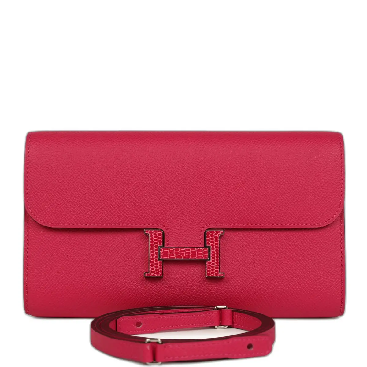 hermes Pre-owned Hermes Constance Wallet To Go Rose Mexico Epsom Lizard Marquette Palladium Hardware