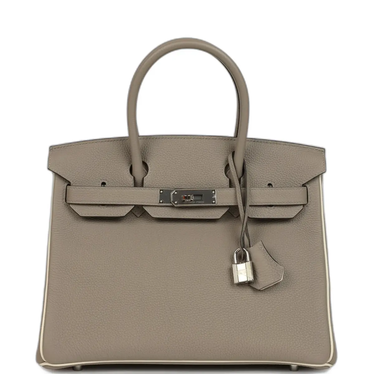 Madison Avenue Couture Pre-owned Hermes Special Order (HSS) Birkin 30 Gris Asphalte and Craie Togo Palladium Hardware