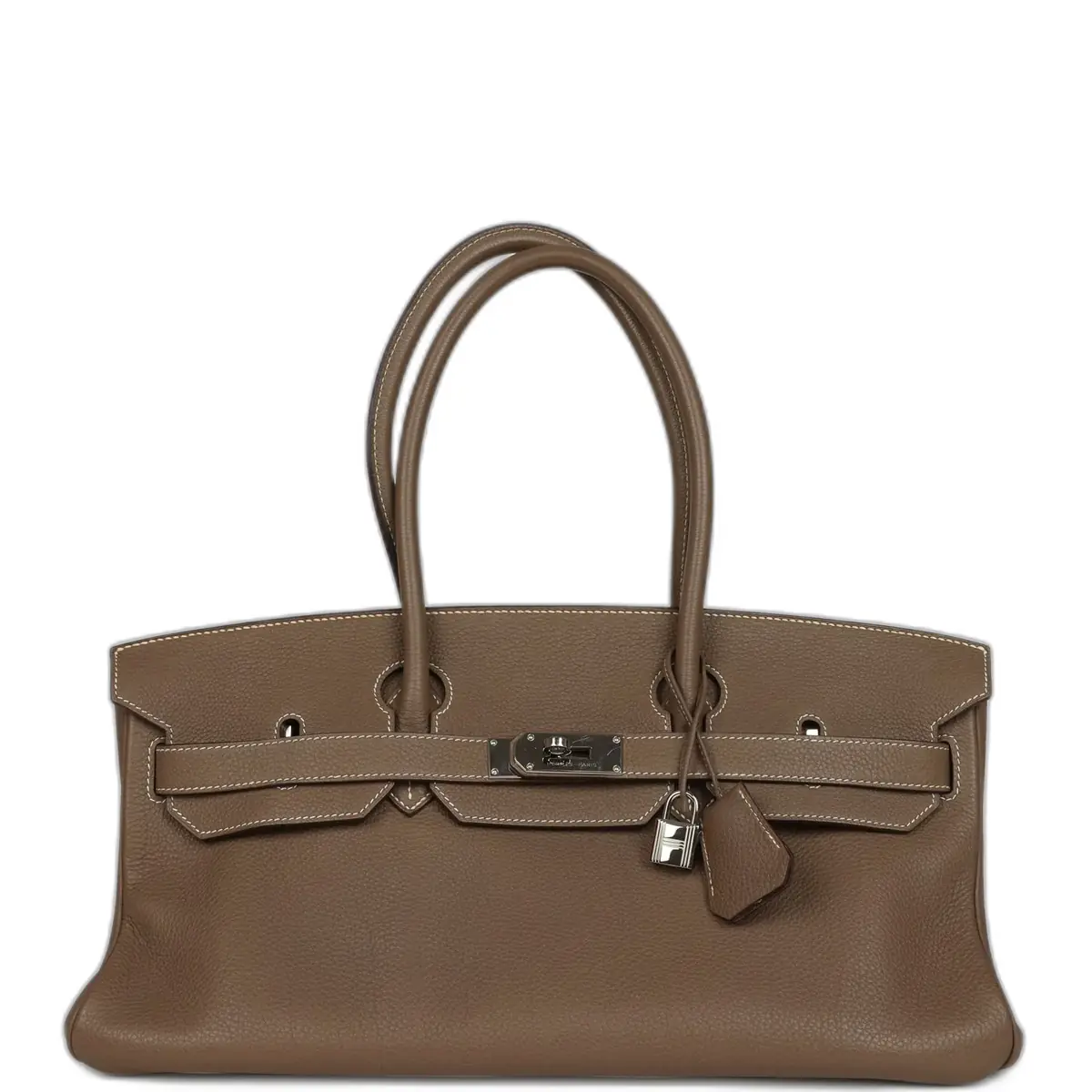 hermes Vintage Hermes Shoulder Birkin 42 JPG Etoupe Togo Palladium Hardware