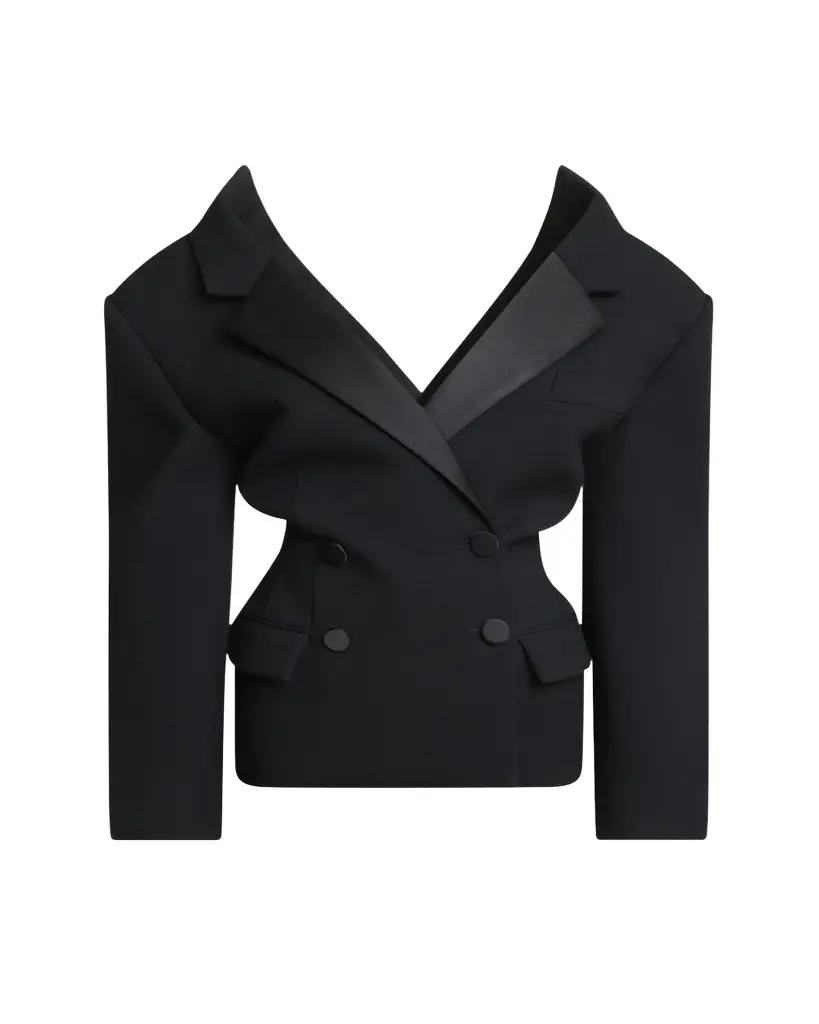Givenchy Off-The-Shoulder Double-Breasted Cocoon Jacket
