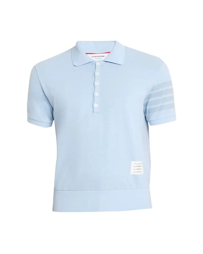 Thom Browne Men's Garment Dyed Jersey 4-Bar Polo Shirt