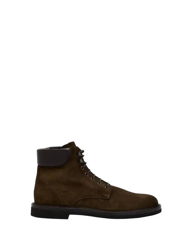 Bergdorf Goodman Men's Waterproof Suede Side Zip Lace-Up Boots