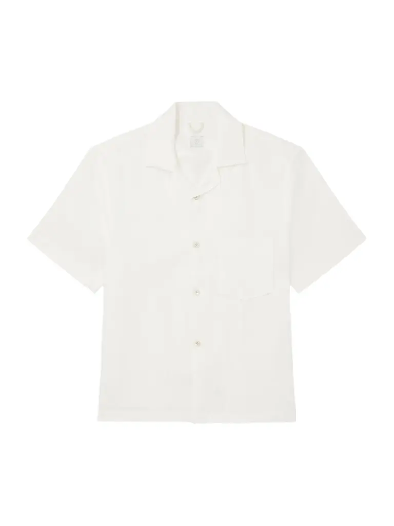 ELEVENTY Camp-Collar Linen Shirt - Men