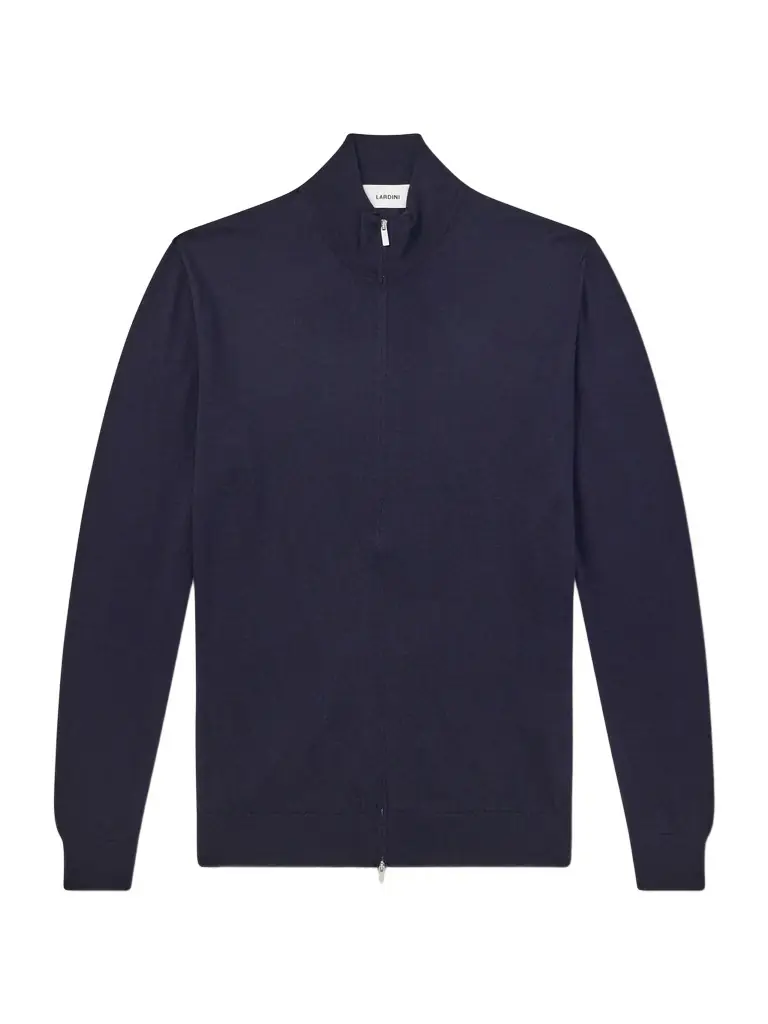 Lardini Virgin Wool Zip-Up Sweater - Men