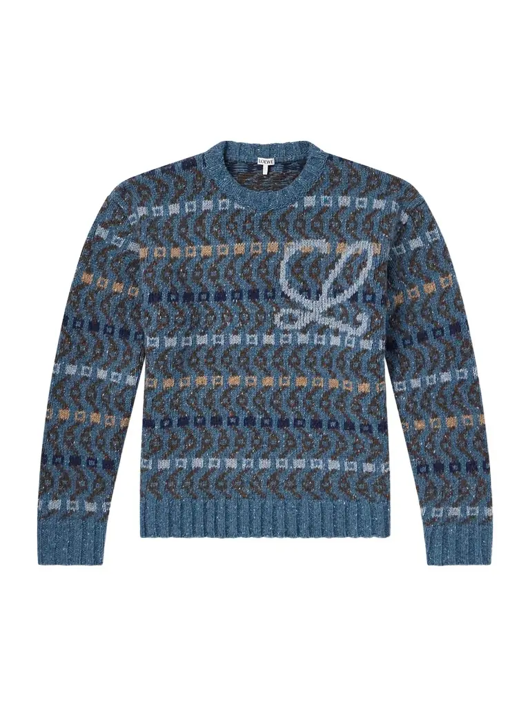 Loewe Logo-Intarsia Wool-Blend Sweater - Men