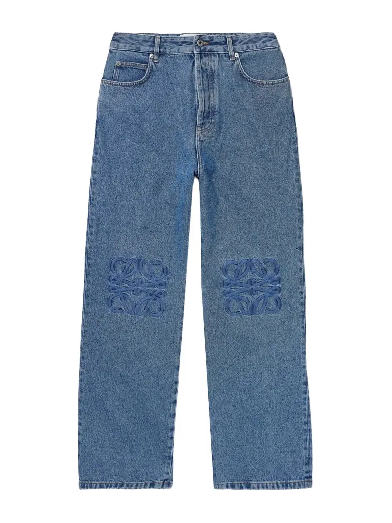 Anagram Wide-Leg Logo-Embroidered Jeans - Men