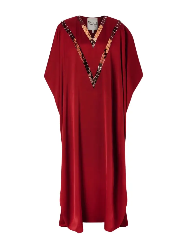 Dima Ayad Embellished Faille Kaftan