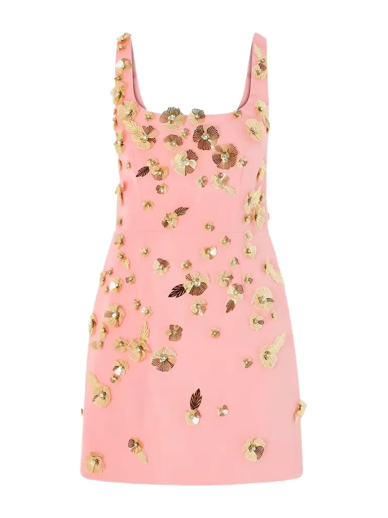Carolina Herrera Embellished Silk-faille Mini Dress