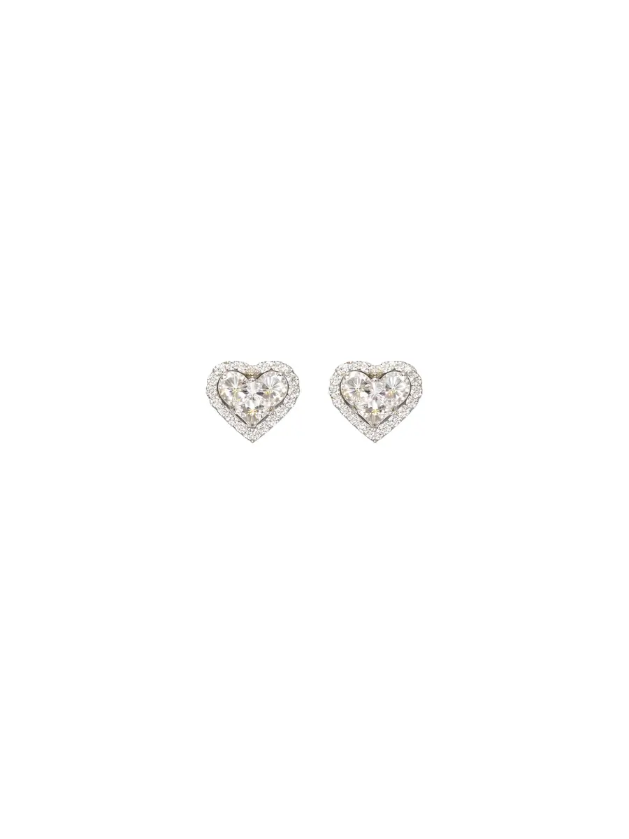 Wish Fine Jewelry 1.00ct Diamond 18K Gold Heart Illusion Stud Earrings