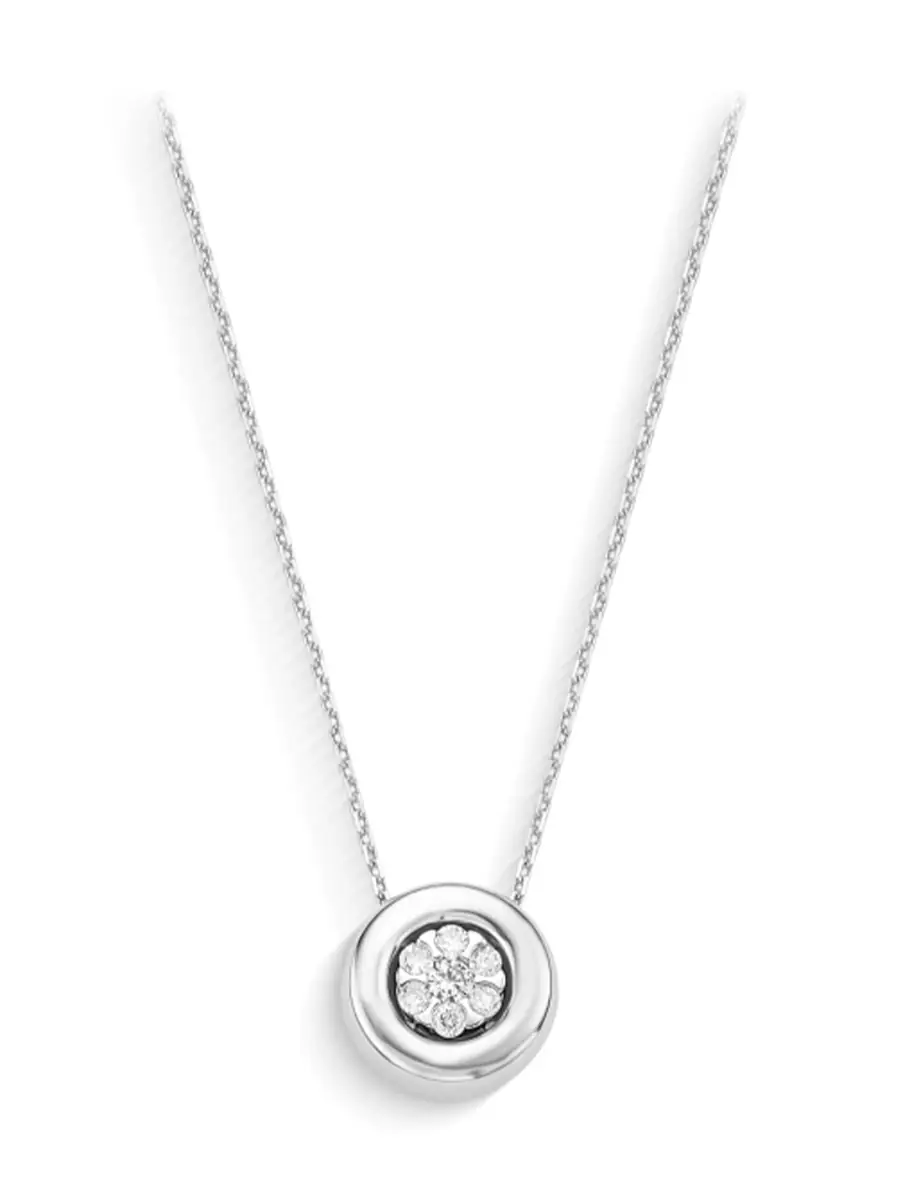 ISA VETTORAZZI White Gold Bezel Set Diamond Necklace