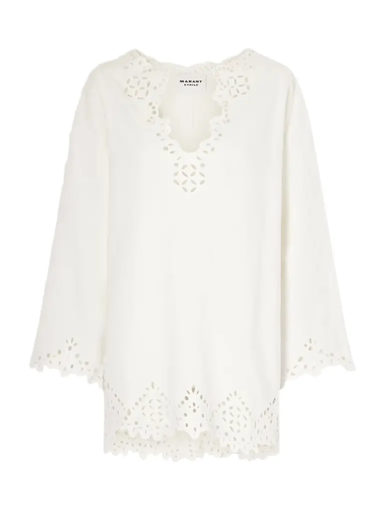 Marant Étoile Sherazade Scalloped Broderie Anglaise Cotton Mini Dress