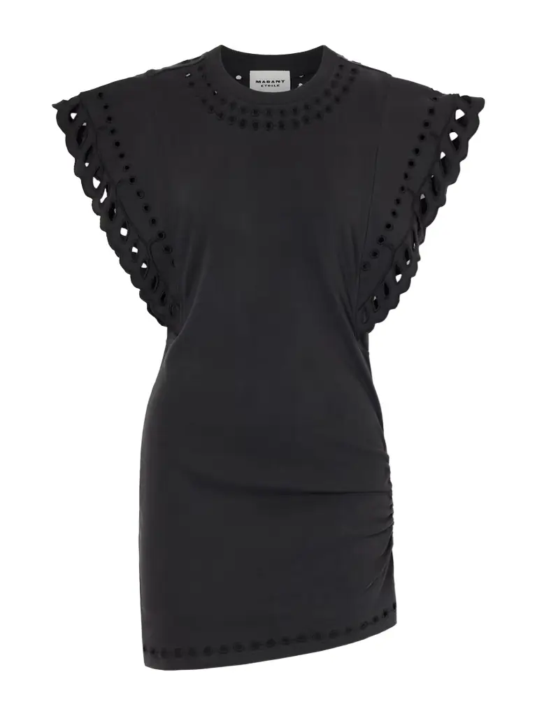 Marant Étoile Orlane Broderie Anglaise Cotton-jersey Mini Dress