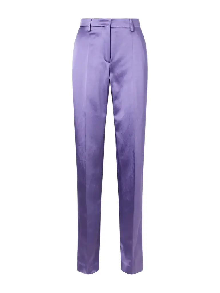 Dries Van Noten Cotton-blend Satin Straight-leg Pants
