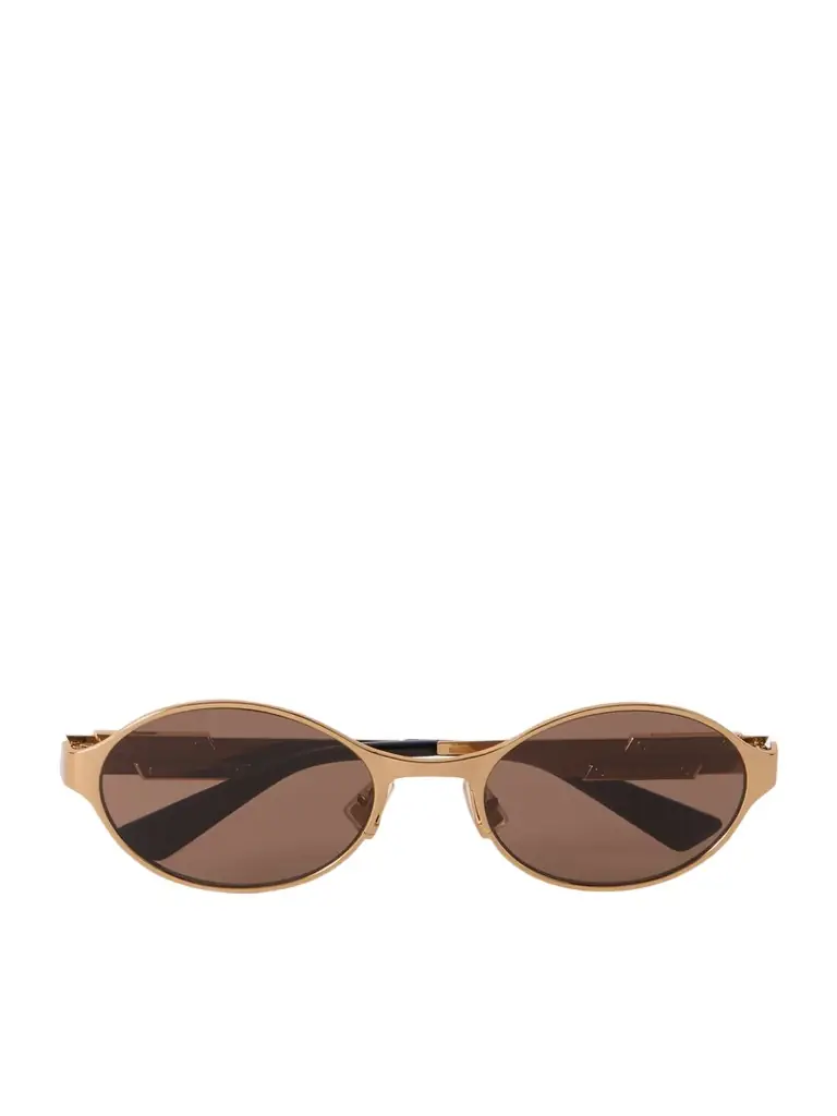 Bottega Veneta Eyewear Ribbon Round-frame Gold-tone Sunglasses