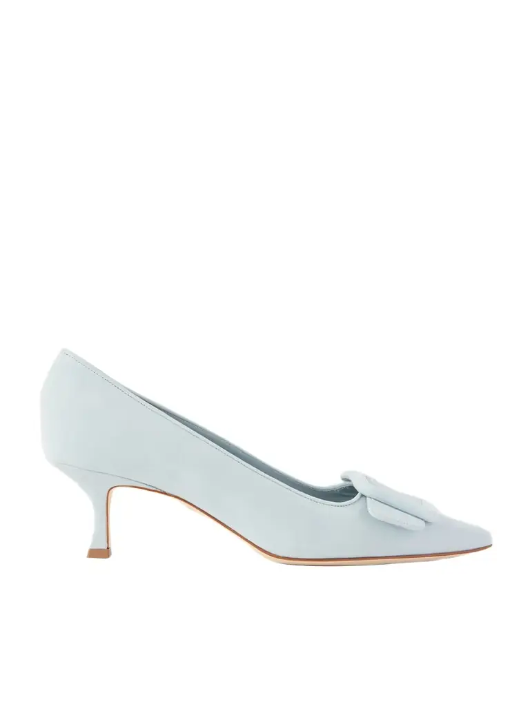 Manolo Blahnik Maysale 50 Buckled Suede Pumps