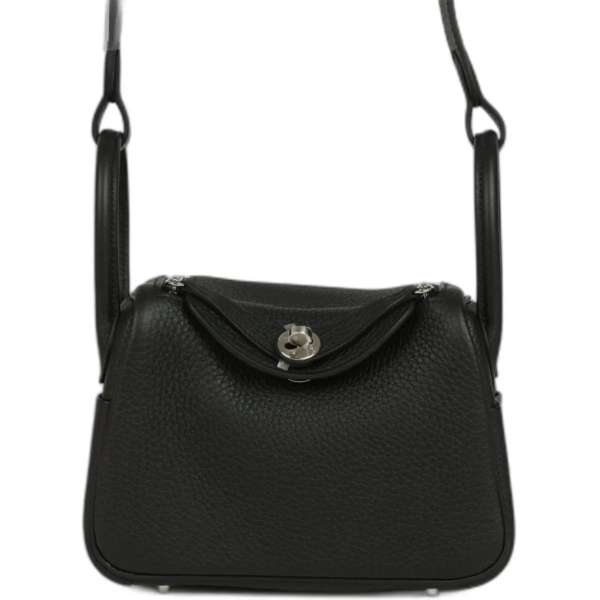 hermes Hermes Mini Lindy II Black Clemence Palladium Hardware