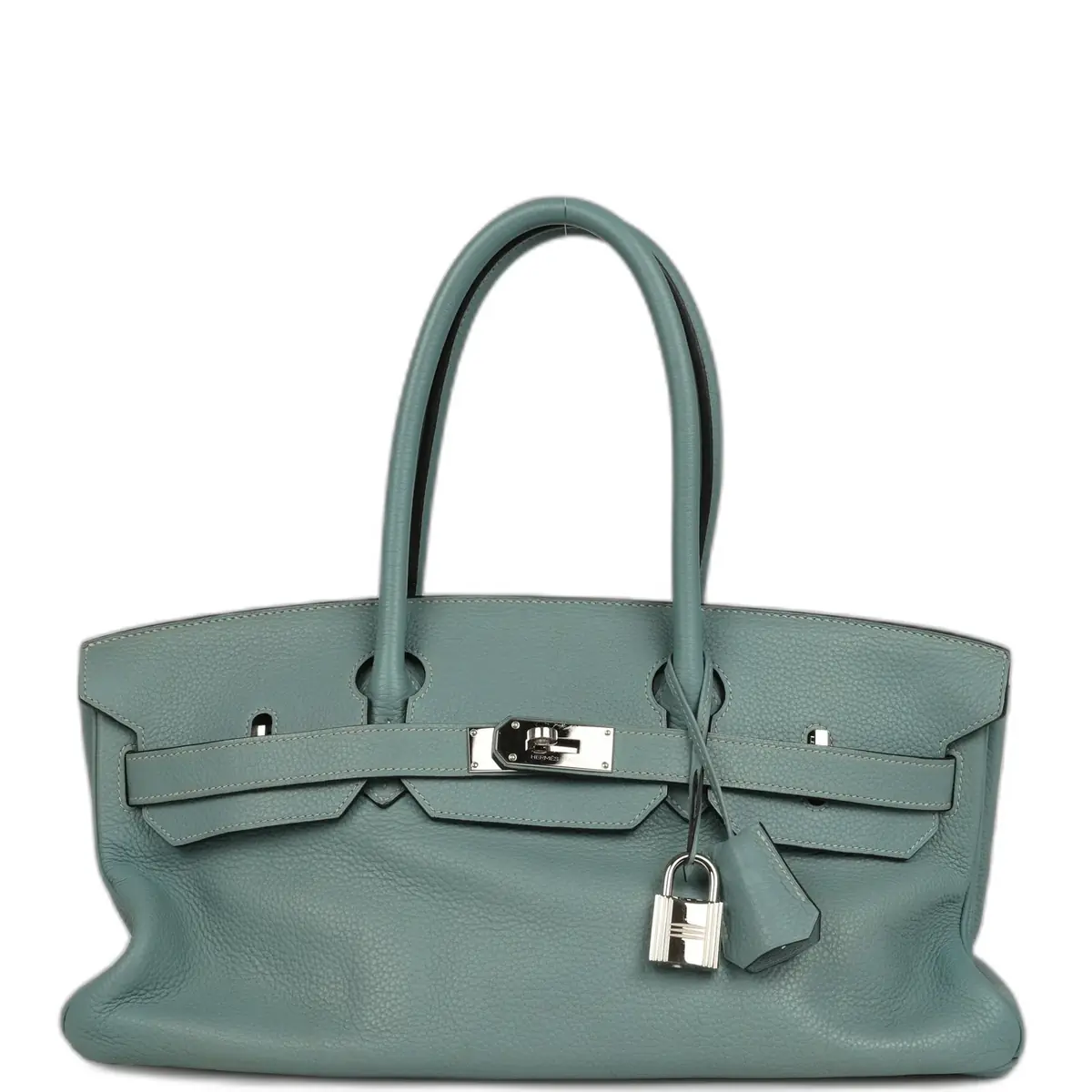 hermes Vintage Hermes Shoulder Birkin 42 JPG Ciel Togo Palladium Hardware