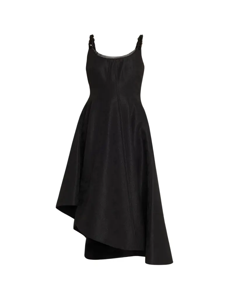 Jason Wu Collection Asymmetric Metallic Floral Jacquard Midi Dress