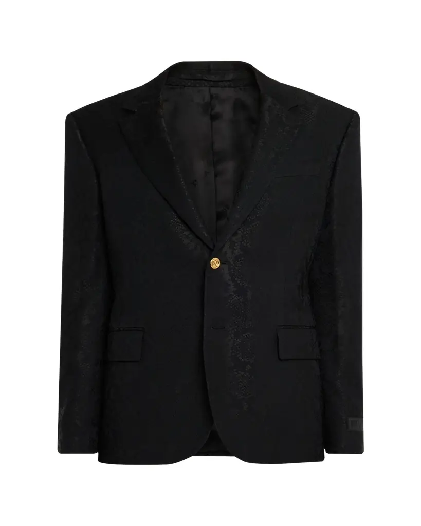Versace Men's Python-Jacquard Wool-Blend Blazer