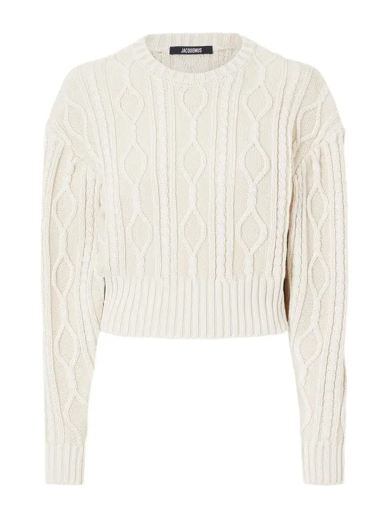 Jacquemus Amelo Cable-knit Cotton Sweater