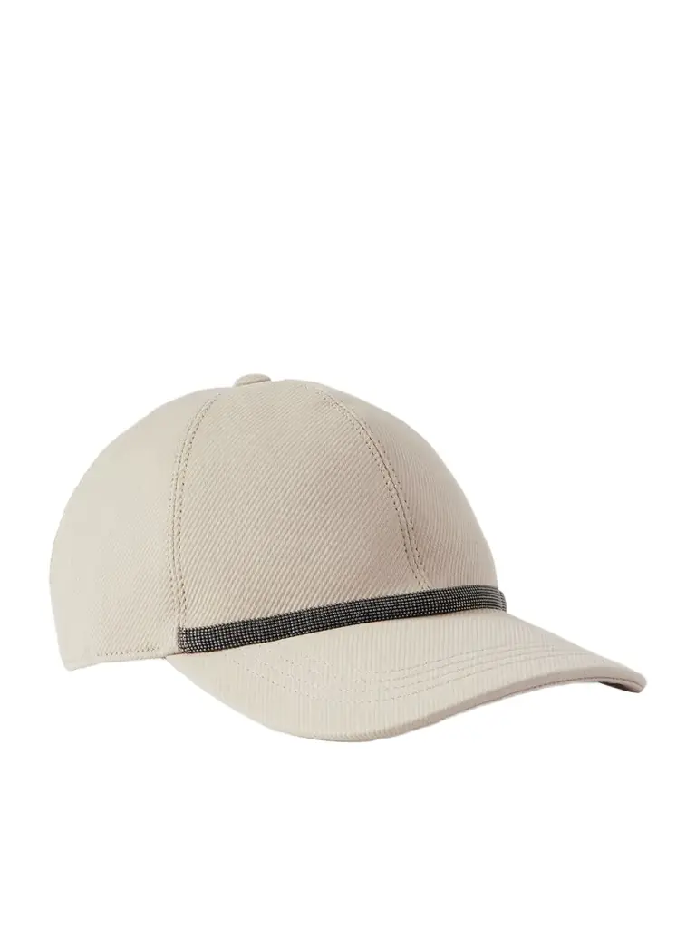Brunello Cucinelli Bead-embellished Cotton-blend Twill Baseball Cap