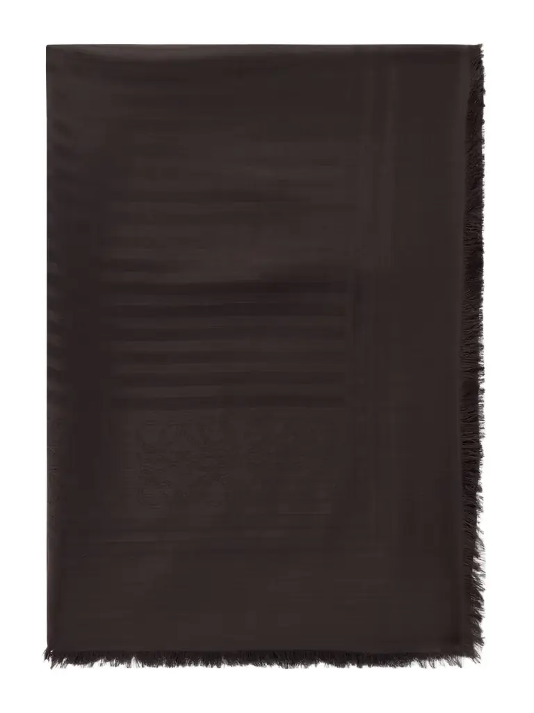 Loewe Fringed Wool And Silk-blend Jacquard Scarf