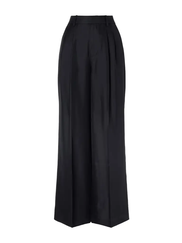 Lisa Yang Pleated Silk-twill Wide-leg Pants