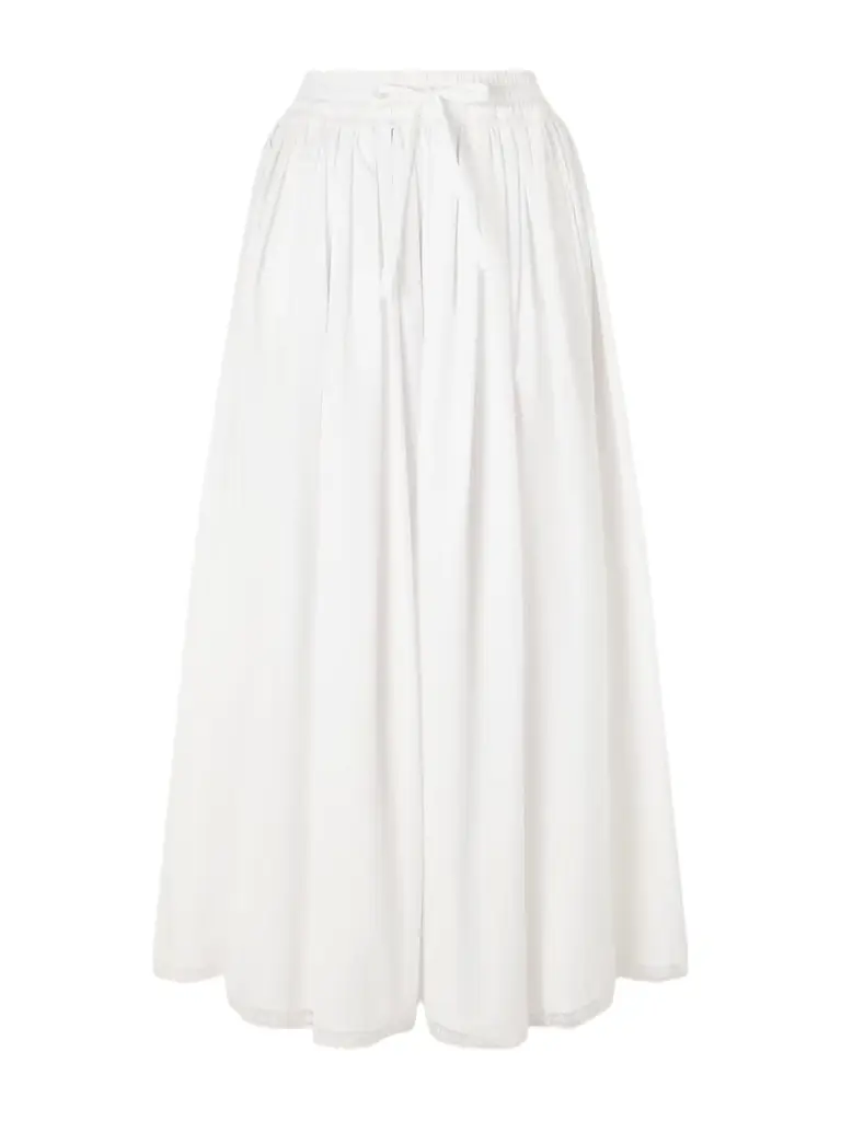 Dolce & Gabbana Pleated Cotton-blend Drawstring Maxi Skirt