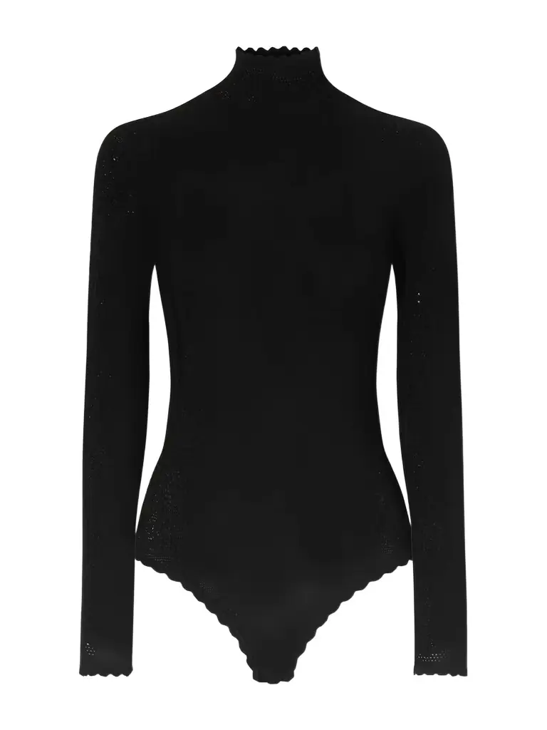 Givenchy Open-back Lace Turtleneck Bodysuit