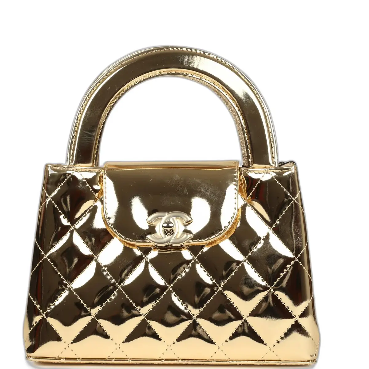 Chanel Chanel Small Kelly Shopper Light Gold Metallic Mirror Calfskin Light Gold Hardware