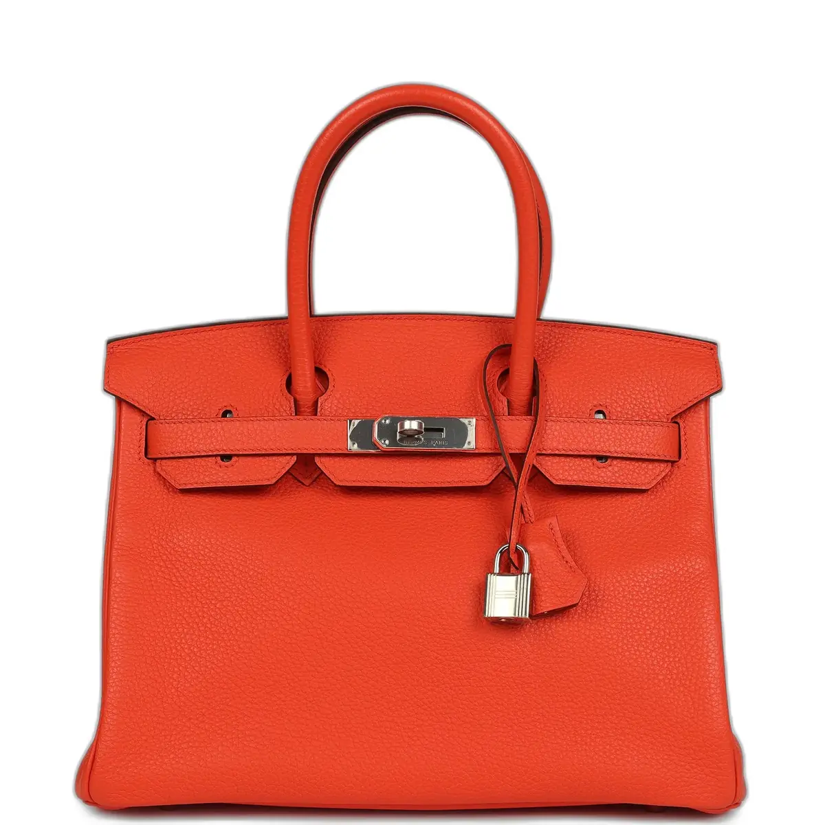 hermes Hermes Birkin 30 Orange Poppy Togo Palladium Hardware