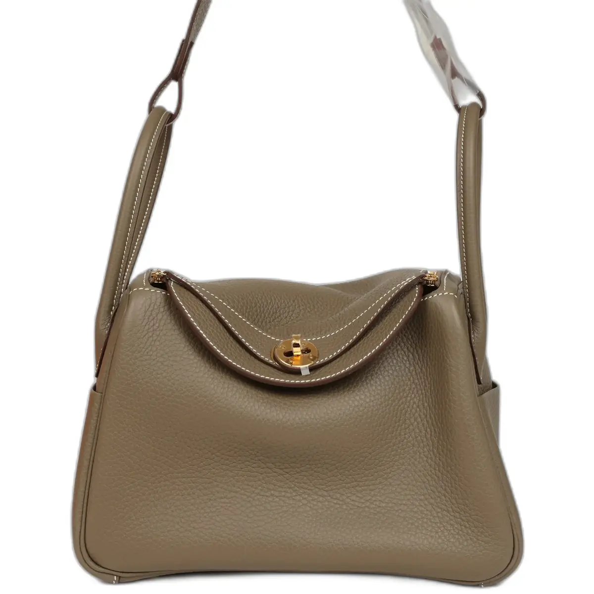 hermes Hermes Lindy 26 Etoupe Clemence Gold Hardware