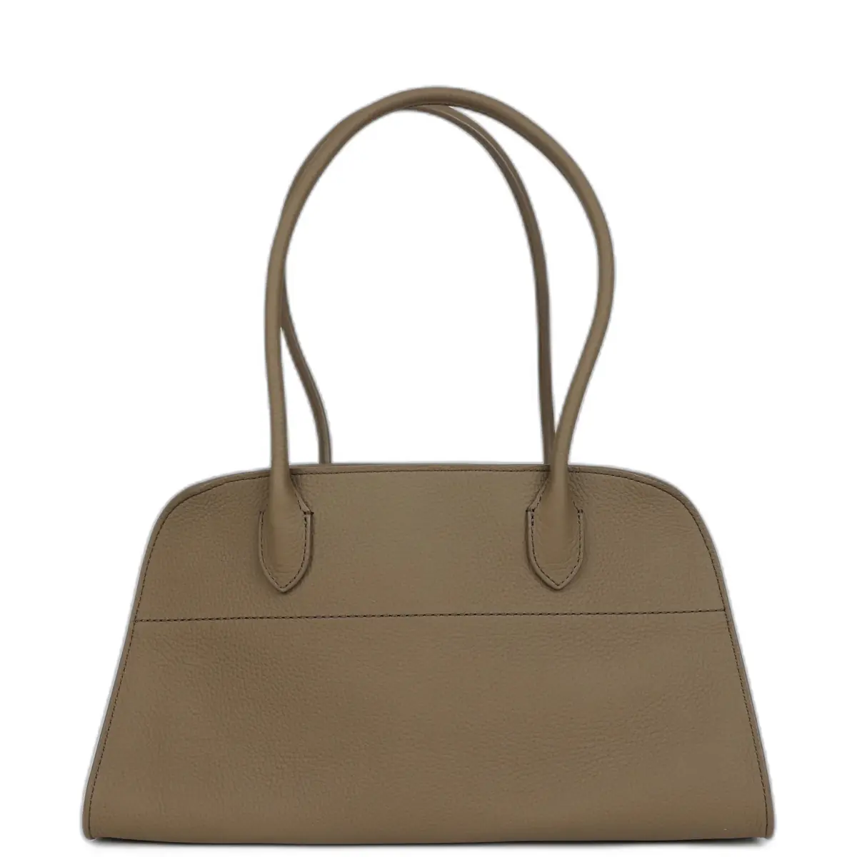 The Row The Row Margaux Shoulder 12 Bag Smoked Taupe Calfskin Silver Hardware
