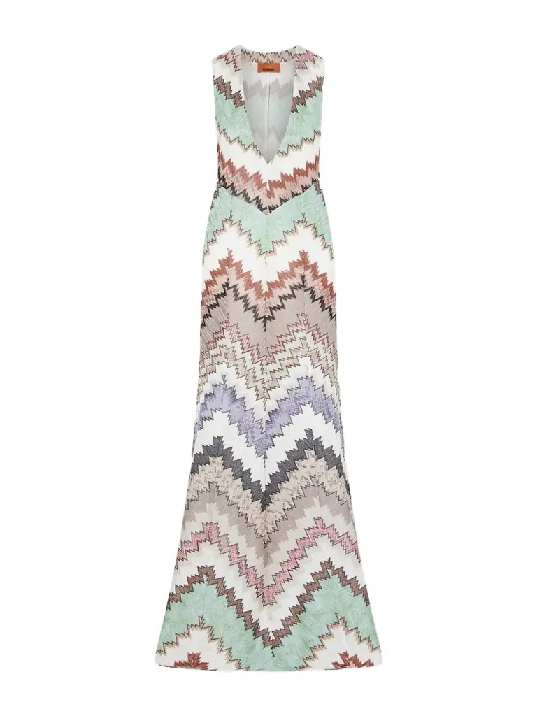 Missoni Striped Metallic Crochet-knit Maxi Dress