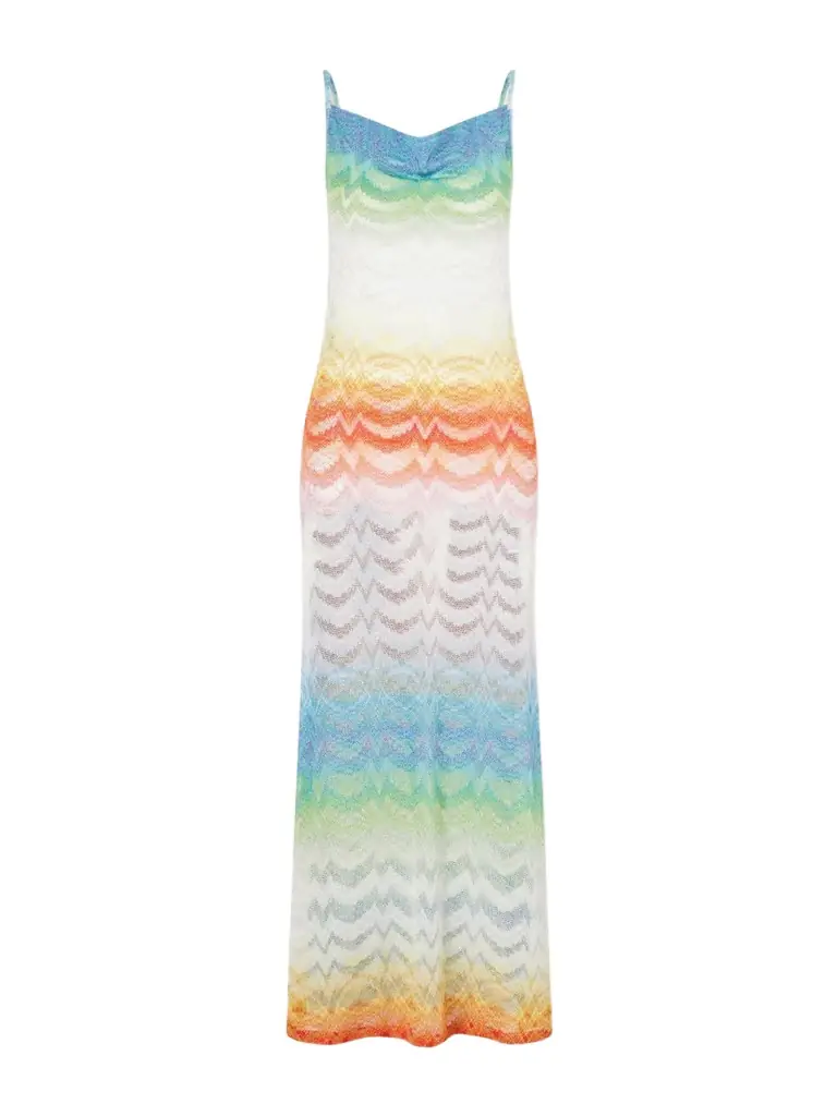 Missoni Striped Metallic Crochet-knit Coverup