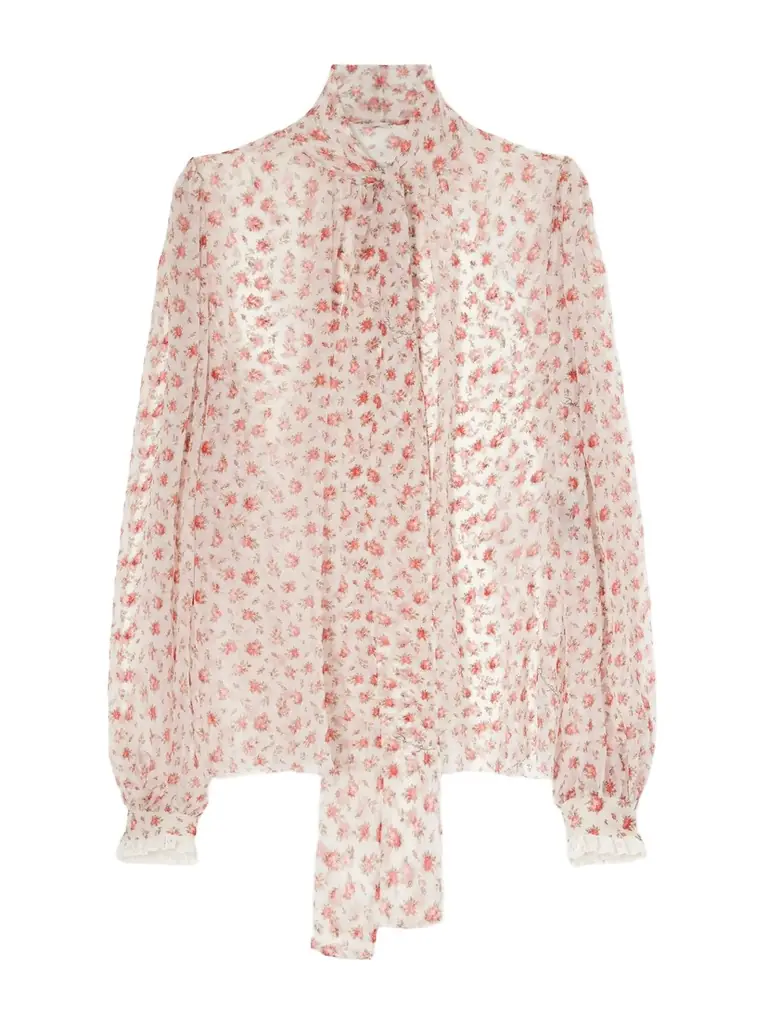 Dolce & Gabbana Floral-print Silk-blend Chiffon Blouse