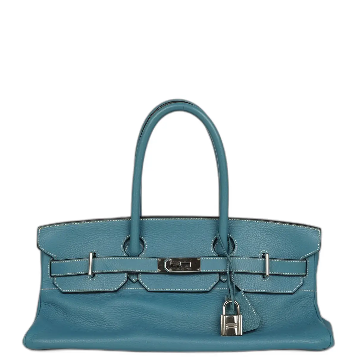 hermes Vintage Hermes Shoulder Birkin 42 JPG Blue Jean Clemence Palladium Hardware