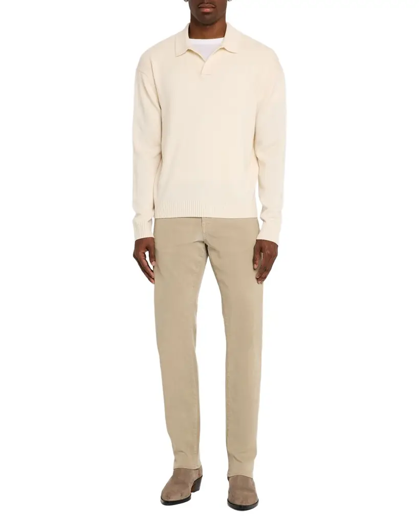 FRAME Men's Wool-Silk Polo Sweater