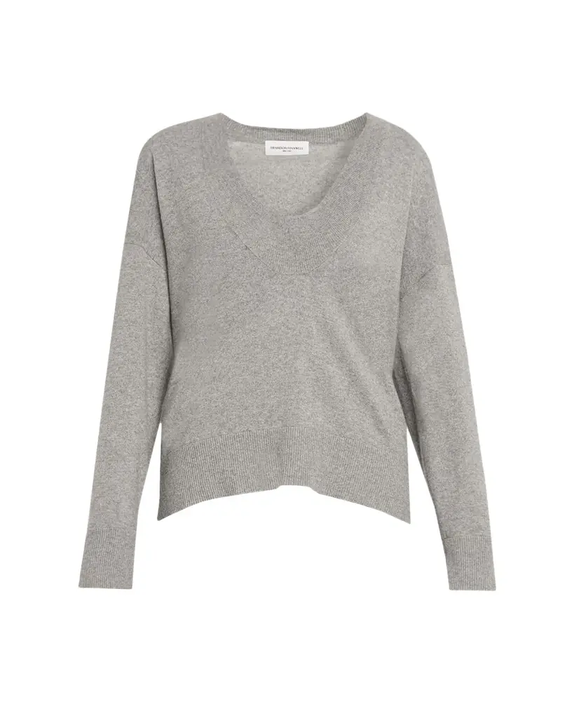 Brandon Maxwell Rivers V-Neck Cashmere Sweater