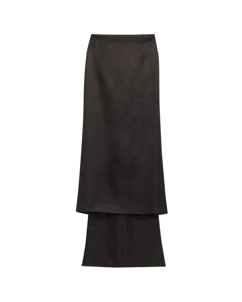 Brandon Maxwell Monroe Wool-Silk Train Maxi Skirt